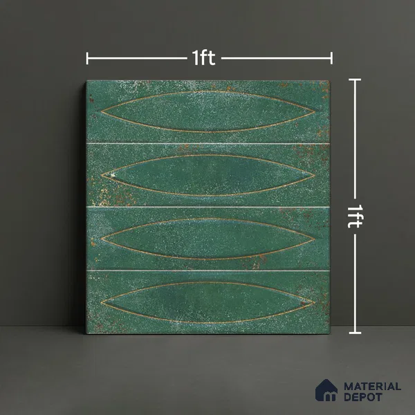 Geometric Wall Tile TL 05749 C Tones Irish Ocre 1 ft x 1 ft Ceramic Glossy Finish - 9 mm | Suitable for Living Room, Bedroom, Kitchen, Bathroom | Please Expect a Slight Variation of Pattern (Sample)