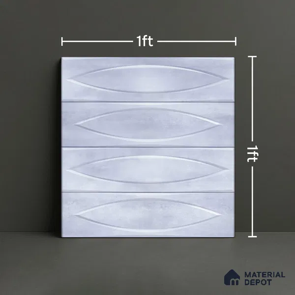 Geometric Wall Tile TL 05749 D Tones Irish Blue 1 ft x 1 ft Ceramic Glossy Finish - 9 mm | Suitable for Living Room, Bedroom, Kitchen, Bathroom | Please Expect a Slight Variation of Pattern (Sample)