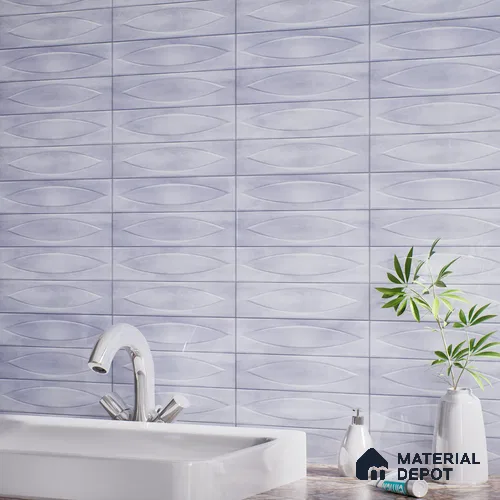Patterned Wall Tile TL 05749 D Tones Irish Blue 1 ft x 1 ft Ceramic Glossy Finish - 9 mm | Suitable for Living Room, Bedroom, Kitchen, Bathroom | Please Expect a Slight Variation of Pattern