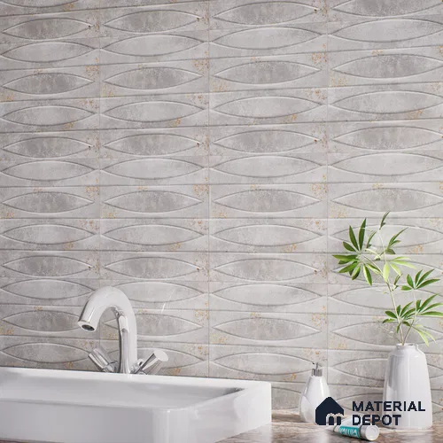 Patterned Wall Tile TL 05749 E Tones Irish Fog 1 ft x 1 ft Ceramic Glossy Finish - 9 mm | Suitable for Living Room, Bedroom, Kitchen, Bathroom | Please Expect a Slight Variation of Pattern