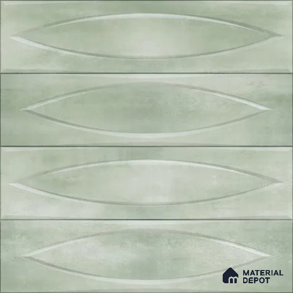 Geometric Wall Tile TL 05749 Tones Irish jade 1 ft x 1 ft Ceramic Glossy Finish - 9 mm | Suitable for Living Room, Bedroom, Kitchen, Bathroom | Please Expect a Slight Variation of Pattern (Sample)