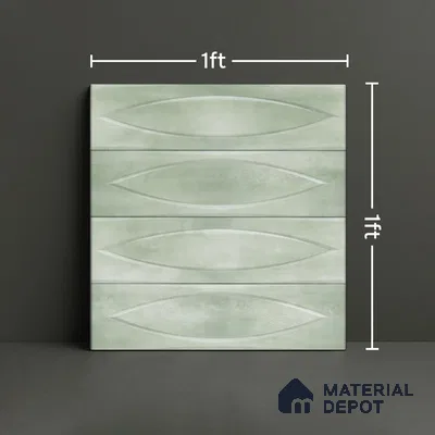 Geometric Wall Tile TL 05749 Tones Irish jade 1 ft x 1 ft Ceramic Glossy Finish - 9 mm | Suitable for Living Room, Bedroom, Kitchen, Bathroom | Please Expect a Slight Variation of Pattern (Sample)