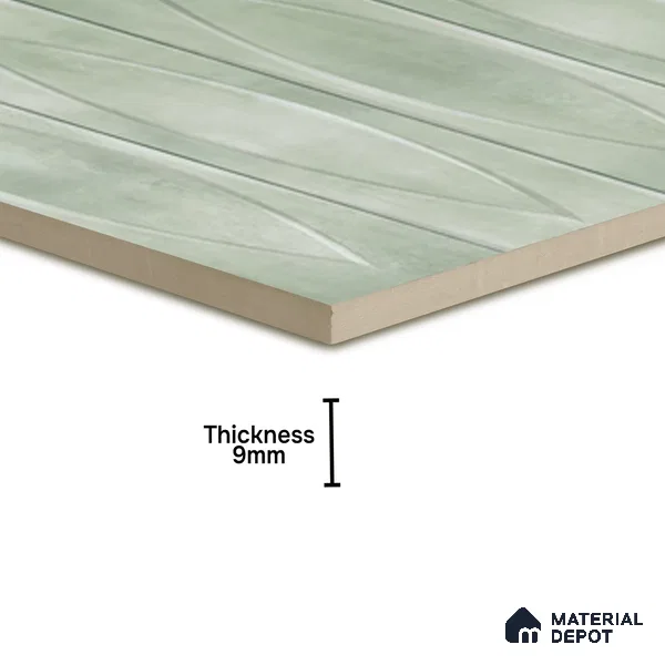 Geometric Wall Tile TL 05749 Tones Irish jade 1 ft x 1 ft Ceramic Glossy Finish - 9 mm | Suitable for Living Room, Bedroom, Kitchen, Bathroom | Please Expect a Slight Variation of Pattern (Sample)