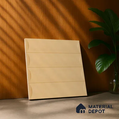 Geometric Wall Tile TL 05753 B Tones Ridge Caramel 1 ft x 1 ft Ceramic Matte Finish - 9 mm | Suitable for Living Room, Bedroom, Kitchen, Bathroom | Please Expect a Slight Variation of Pattern (Sample)