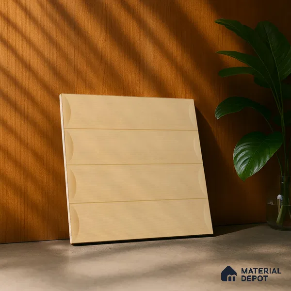 Geometric Wall Tile TL 05753 B Tones Ridge Caramel 1 ft x 1 ft Ceramic Matte Finish - 9 mm | Suitable for Living Room, Bedroom, Kitchen, Bathroom | Please Expect a Slight Variation of Pattern (Sample)