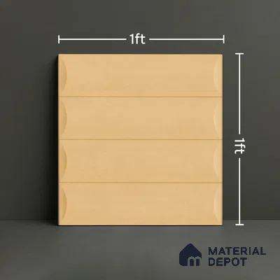 Geometric Wall Tile TL 05753 B Tones Ridge Caramel 1 ft x 1 ft Ceramic Matte Finish - 9 mm | Suitable for Living Room, Bedroom, Kitchen, Bathroom | Please Expect a Slight Variation of Pattern (Sample)