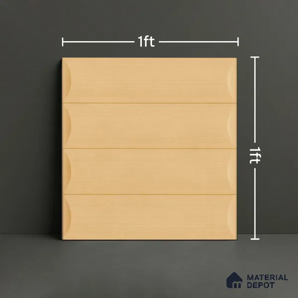 Geometric Wall Tile TL 05753 B Tones Ridge Caramel 1 ft x 1 ft Ceramic Matte Finish - 9 mm | Suitable for Living Room, Bedroom, Kitchen, Bathroom | Please Expect a Slight Variation of Pattern (Sample)