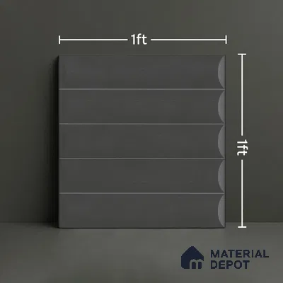 Faux Subway Wall Tile TL 05753 D Tones Ridge Black 1 ft x 1 ft Ceramic Matte Finish - 9 mm | Suitable For Kitchen, Bathroom, Dining Area | Please Expect a Slight Variation of Pattern
