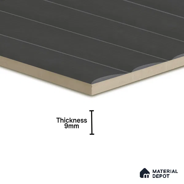 Faux Subway Wall Tile TL 05753 D Tones Ridge Black 1 ft x 1 ft Ceramic Matte Finish - 9 mm | Suitable For Kitchen, Bathroom, Dining Area | Please Expect a Slight Variation of Pattern