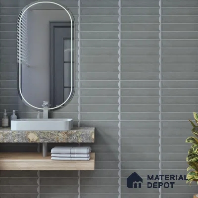 Faux Subway Wall Tile TL 05753 D Tones Ridge Black 1 ft x 1 ft Ceramic Matte Finish - 9 mm | Suitable For Kitchen, Bathroom, Dining Area | Please Expect a Slight Variation of Pattern