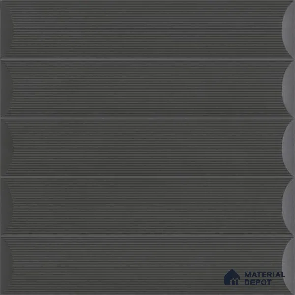 Faux Subway Wall Tile TL 05753 D Tones Ridge Black 1 ft x 1 ft Ceramic Matte Finish - 9 mm | Suitable For Kitchen, Bathroom, Dining Area | Please Expect a Slight Variation of Pattern