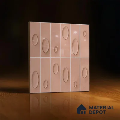 Patterned Wall Tile TL 05750 B Tones Tron Cipria 1 ft x 1 ft Ceramic Glossy Finish - 9 mm | Suitable for Living Room, Bedroom, Kitchen, Bathroom | Please Expect a Slight Variation of Pattern