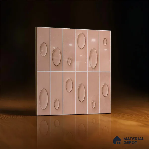 Patterned Wall Tile TL 05750 B Tones Tron Cipria 1 ft x 1 ft Ceramic Glossy Finish - 9 mm | Suitable for Living Room, Bedroom, Kitchen, Bathroom | Please Expect a Slight Variation of Pattern