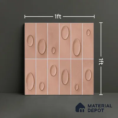 Patterned Wall Tile TL 05750 B Tones Tron Cipria 1 ft x 1 ft Ceramic Glossy Finish - 9 mm | Suitable for Living Room, Bedroom, Kitchen, Bathroom | Please Expect a Slight Variation of Pattern