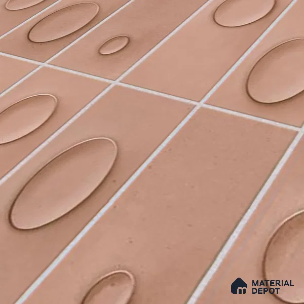 Patterned Wall Tile TL 05750 B Tones Tron Cipria 1 ft x 1 ft Ceramic Glossy Finish - 9 mm | Suitable for Living Room, Bedroom, Kitchen, Bathroom | Please Expect a Slight Variation of Pattern