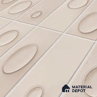 Patterned Wall Tile TL 05750 C Tones Tron Crema 1 ft x 1 ft Ceramic Glossy Finish - 9 mm | Suitable for Living Room, Bedroom, Kitchen, Bathroom | Please Expect a Slight Variation of Pattern