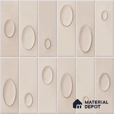 Patterned Wall Tile TL 05750 C Tones Tron Crema 1 ft x 1 ft Ceramic Glossy Finish - 9 mm | Suitable for Living Room, Bedroom, Kitchen, Bathroom | Please Expect a Slight Variation of Pattern