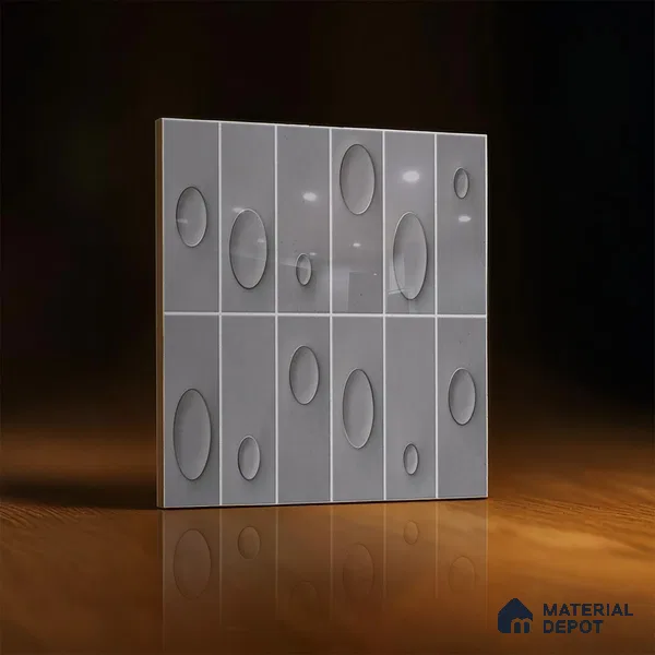 Patterned Wall Tile TL 05750 D Tones Tron Terra 1 ft x 1 ft Ceramic Glossy Finish - 9 mm | Suitable for Living Room, Bedroom, Kitchen, Bathroom | Please Expect a Slight Variation of Pattern