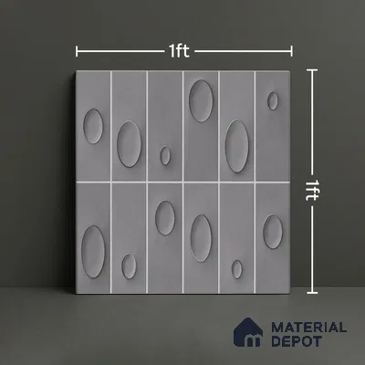 Patterned Wall Tile TL 05750 D Tones Tron Terra 1 ft x 1 ft Ceramic Glossy Finish - 9 mm | Suitable for Living Room, Bedroom, Kitchen, Bathroom | Please Expect a Slight Variation of Pattern