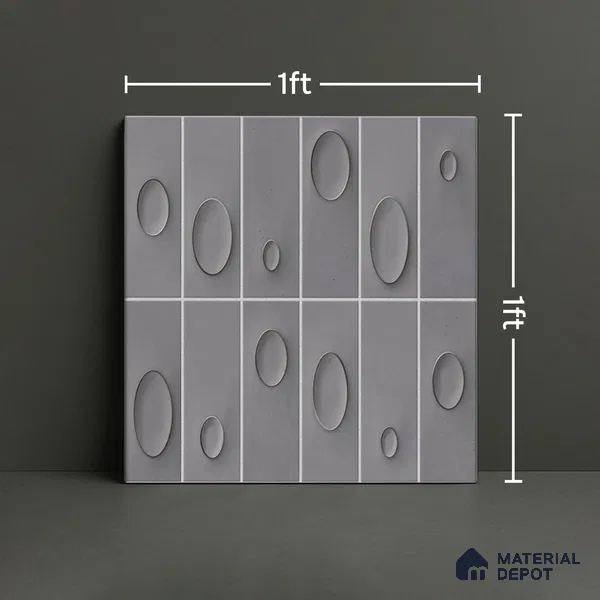 Patterned Wall Tile TL 05750 D Tones Tron Terra 1 ft x 1 ft Ceramic Glossy Finish - 9 mm | Suitable for Living Room, Bedroom, Kitchen, Bathroom | Please Expect a Slight Variation of Pattern
