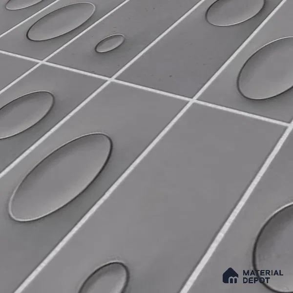 Patterned Wall Tile TL 05750 D Tones Tron Terra 1 ft x 1 ft Ceramic Glossy Finish - 9 mm | Suitable for Living Room, Bedroom, Kitchen, Bathroom | Please Expect a Slight Variation of Pattern