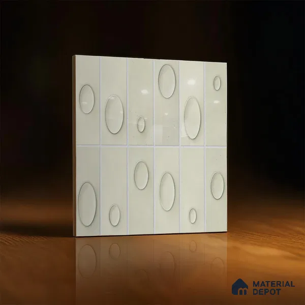 Geometric Wall Tile TL 05750 E Tones Tron Clay 1 ft x 1 ft Ceramic Glossy Finish - 9 mm | Suitable for Living Room, Bedroom, Kitchen, Bathroom | Please Expect a Slight Variation of Pattern (Sample)