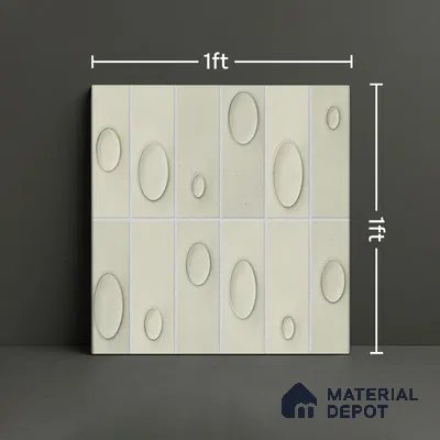Geometric Wall Tile TL 05750 E Tones Tron Clay 1 ft x 1 ft Ceramic Glossy Finish - 9 mm | Suitable for Living Room, Bedroom, Kitchen, Bathroom | Please Expect a Slight Variation of Pattern (Sample)