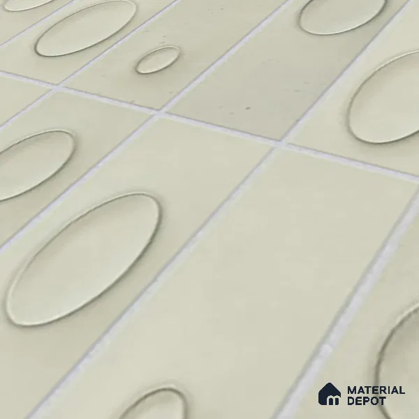Geometric Wall Tile TL 05750 E Tones Tron Clay 1 ft x 1 ft Ceramic Glossy Finish - 9 mm | Suitable for Living Room, Bedroom, Kitchen, Bathroom | Please Expect a Slight Variation of Pattern (Sample)