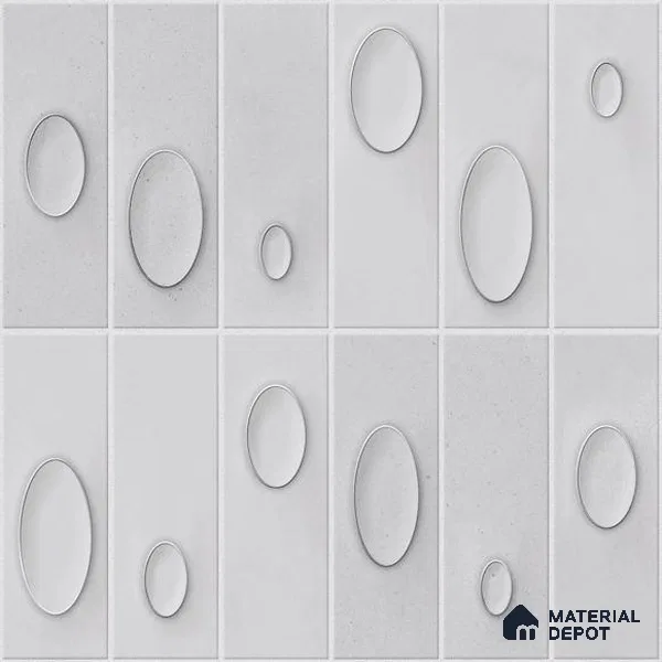 Geometric Wall Tile TL 05750 Tones Tron Titanio 1 ft x 1 ft Ceramic Glossy Finish - 9 mm | Suitable for Living Room, Bedroom, Kitchen, Bathroom | Please Expect a Slight Variation of Pattern (Sample)