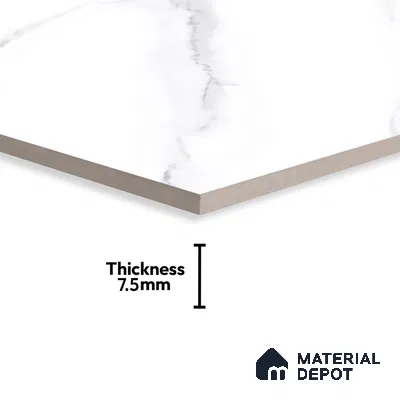 Marble Wall Tile TL 05996 B 7105 D Dark 2 ft x 1 ft Ceramic Glossy Finish - 7.5 mm | Suitable For Kitchen, Bathroom (Sample)