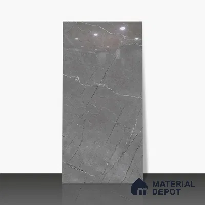 Marble Floor & Wall Tile TL 02198 Geriatric Grey 4 ft x 2 ft Glossy Finish Vitrified Tile - 9 mm (Random 5)