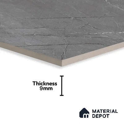 Marble Floor & Wall Tile TL 02198 Geriatric Grey 4 ft x 2 ft Glossy Finish Vitrified Tile - 9 mm (Random 5)