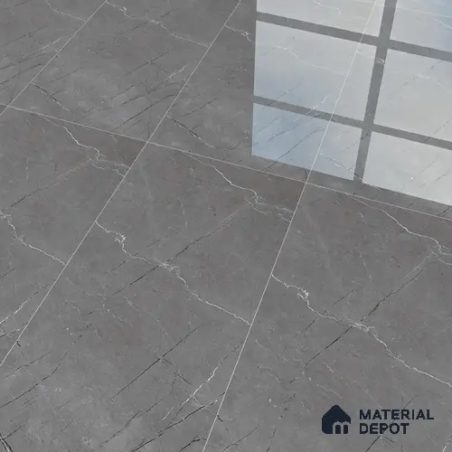 Marble Floor & Wall Tile TL 02198 Geriatric Grey 4 ft x 2 ft Glossy Finish Vitrified Tile - 9 mm (Random 5)