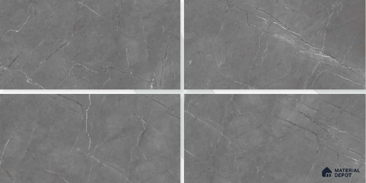Marble Floor & Wall Tile TL 02198 Geriatric Grey 4 ft x 2 ft Glossy Finish Vitrified Tile - 9 mm (Random 5)