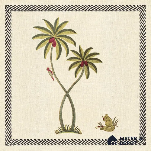 Handmade Third Fired Moroccan Wall Tile TL 13004 F Twin Palms 300x300 mm Embossed Glue Matte Finish Ceramic Rajasthani Series Tile - 9 mm