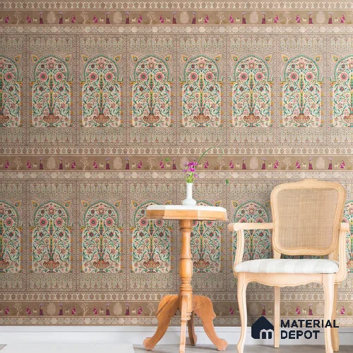 Gitanjali, Indian Luxury Design Wallpaper, Customised Sukoon Series Canvas Patterned Design (Customised Size Wallpaper)