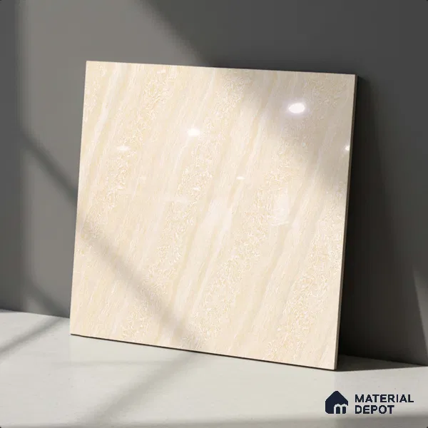 Stone Look Floor Tile TL 09388 B | Glossy Finish 2 ft x 2 ft Vitrified Tile - 8 mm | Suitable For Kitchen, Bathroom, Bedroom & Office