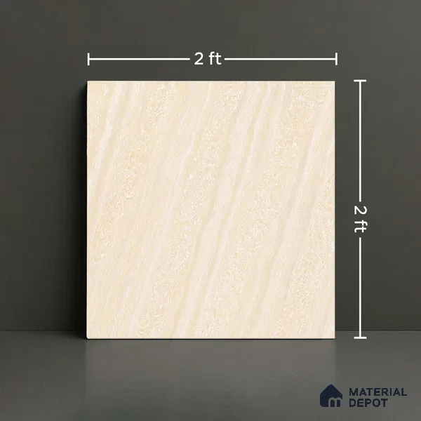 Stone Look Floor Tile TL 09388 B | Glossy Finish 2 ft x 2 ft Vitrified Tile - 8 mm | Suitable For Kitchen, Bathroom, Bedroom & Office