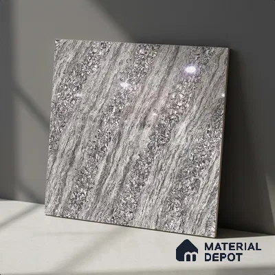 Stone Look Floor Tile TL 09388 | Glossy Finish 2 ft x 2 ft Vitrified Tile - 8 mm | Suitable For Kitchen, Bathroom, Bedroom & Office
