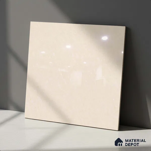 Stone Floor Tile TL 09389 E Silver Gold 2 ft x 2 ft Glossy Finish Vitrified Tile - 8 mm | Suitable For Bathroom, Terrace & Balcony