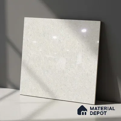 Stone Floor Tile TL 09389 F Silver Pista 2 ft x 2 ft Glossy Finish Vitrified Tile - 8 mm  | Suitable For Bathroom, Terrace & Balcony