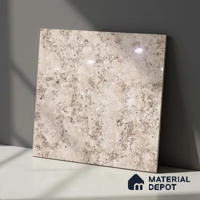 Marble Look Floor Tile TL 09390 D | Glossy Finish 2 ft x 2 ft Vitrified Tile - 8 mm | Suitable For Kitchen, Bathroom, Bedroom & Office