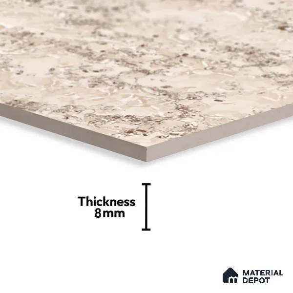 Marble Look Floor Tile TL 09390 D | Glossy Finish 2 ft x 2 ft Vitrified Tile - 8 mm | Suitable For Kitchen, Bathroom, Bedroom & Office