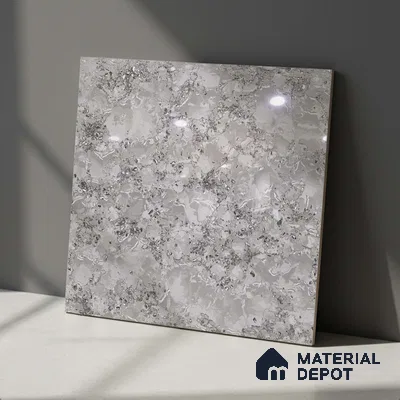 Marble Look Floor Tile TL 09390 | Glossy Finish 2 ft x 2 ft Vitrified Tile - 8 mm | Suitable For Kitchen, Bathroom, Bedroom & Office