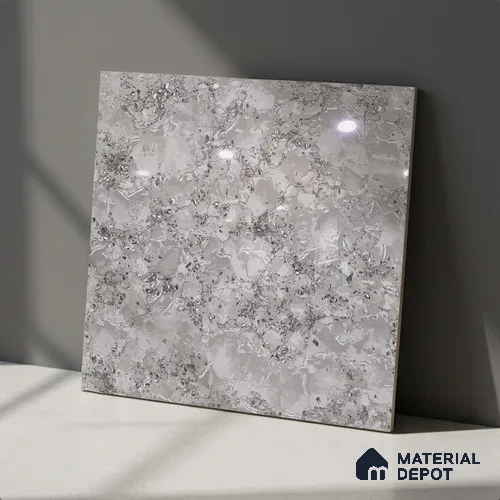 Marble Look Floor Tile TL 09390 | Glossy Finish 2 ft x 2 ft Vitrified Tile - 8 mm | Suitable For Kitchen, Bathroom, Bedroom & Office