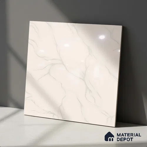 Stone Look Floor Tile TL 09394 | Glossy Finish 2 ft x 2 ft Vitrified Tile - 9 mm | Suitable For Kitchen, Bathroom, Bedroom & Office