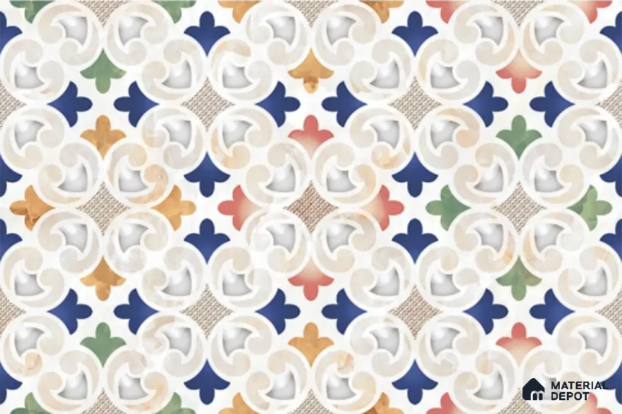 Highlighter Look Wall Tile TL 08840 B | Glossy Finish 18 x 12 inch Ceramic Tile - 7 mm | Suitable For Kitchen & Bathroom