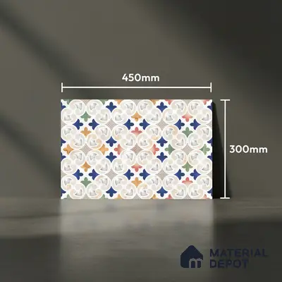 Highlighter Look Wall Tile TL 08840 B | Glossy Finish 18 x 12 inch Ceramic Tile - 7 mm | Suitable For Kitchen & Bathroom