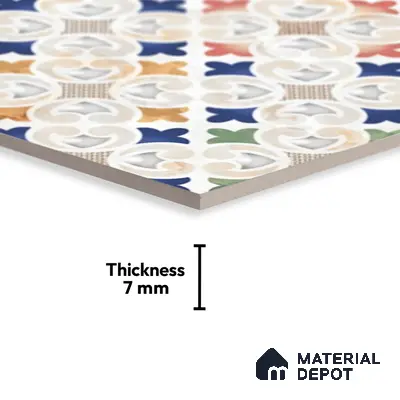 Highlighter Look Wall Tile TL 08840 B | Glossy Finish 18 x 12 inch Ceramic Tile - 7 mm | Suitable For Kitchen & Bathroom
