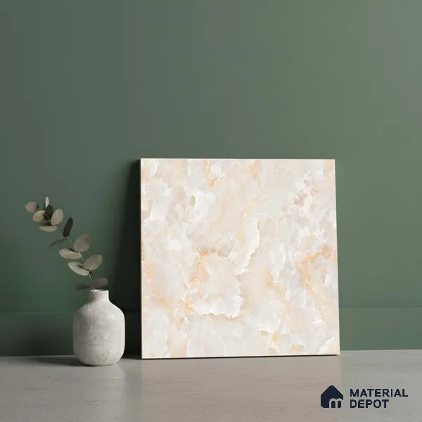 Marble Look Floor Tile TL 08840 D | Matte Finish 12 x 12 inch Ceramic Tile - 7 mm | Suitable For Kitchen, Bathroom, Bedroom & Office